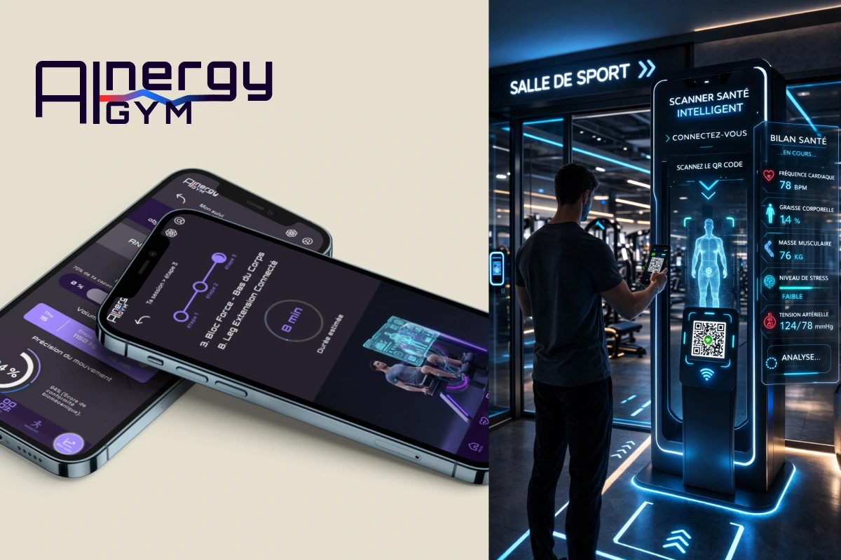 Aperçu des sections du prototype IAnergy — thématiques, hero, avis et formulaire de contact