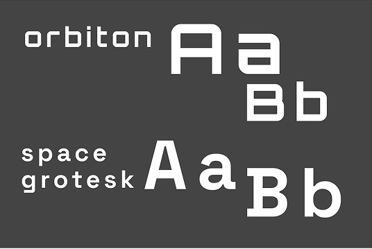 Typographies AInergyGym : Orbiton et Space Grotesk en styles regular et bold